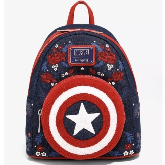 Loungefly Captain America 80th Anniversary Floral Backpack main image 4